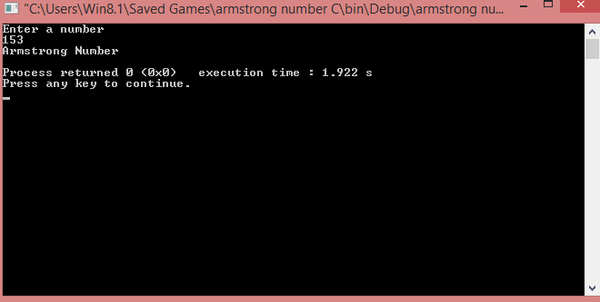 Armstrong number C