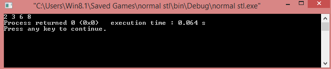 sorted int stl vector output