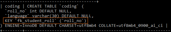 show create table coding