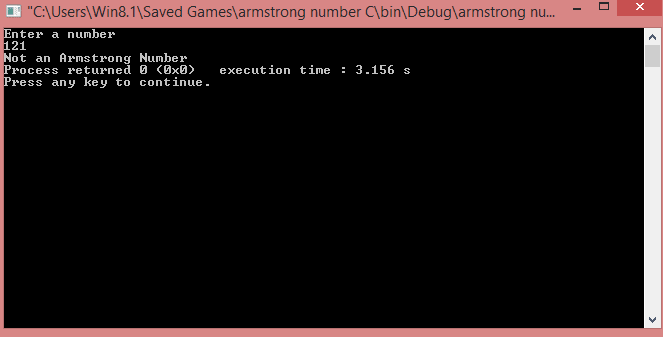 Armstrong number in C