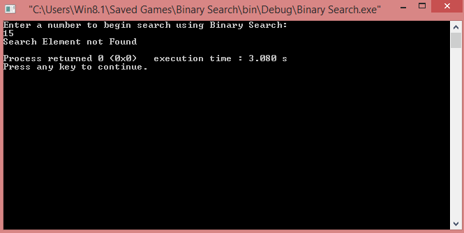 Binary Search Code