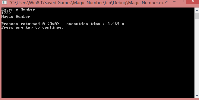 C Program for magic Number