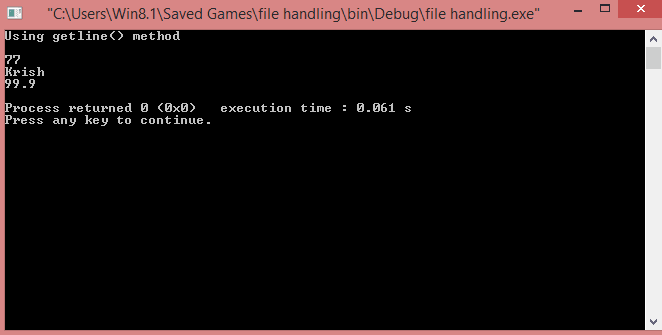 File handling in C