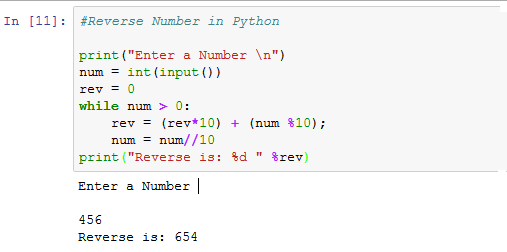 Reverse a number in Python