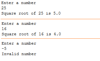 Square root of a number in python